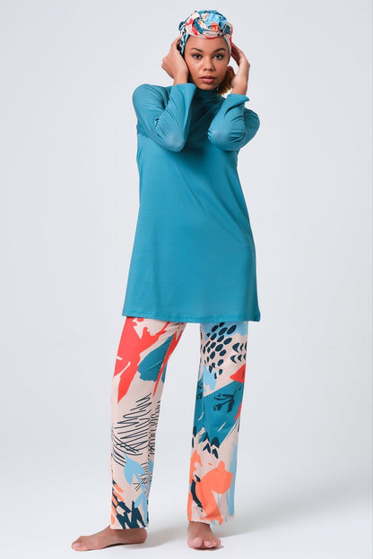 Lycra Fabric Printed Burkini & Kimono