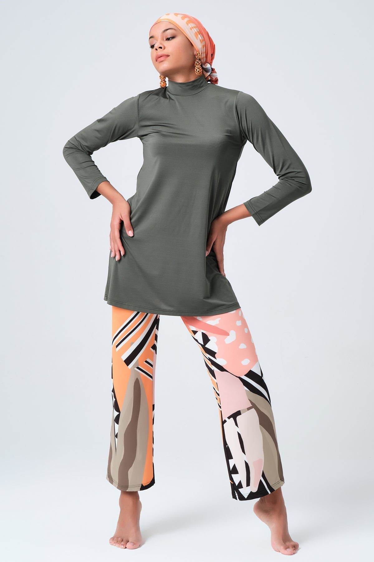 Lycra Fabric Printed Burkini