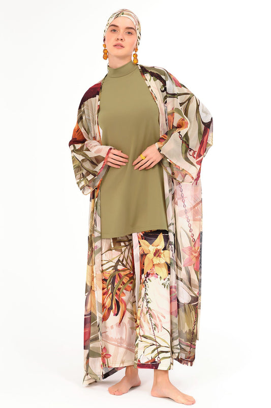 Lycra Fabric Printed Burkini & Kimono