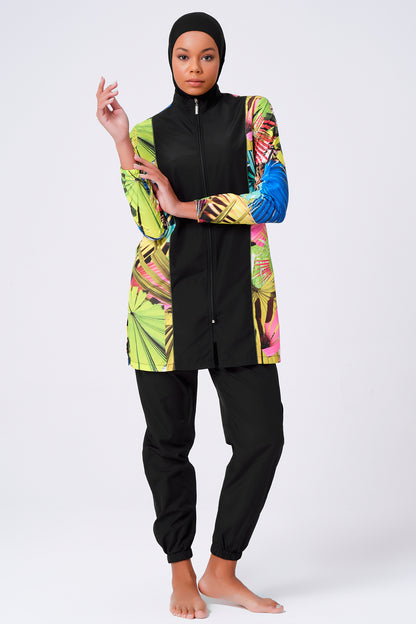 Tropical Print Parachute  Burkini